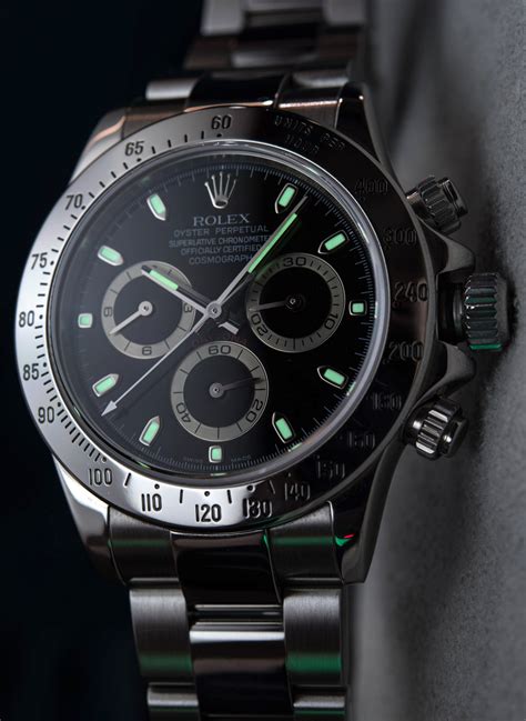 rolex daytona steel black face|Rolex daytona 116520 black.